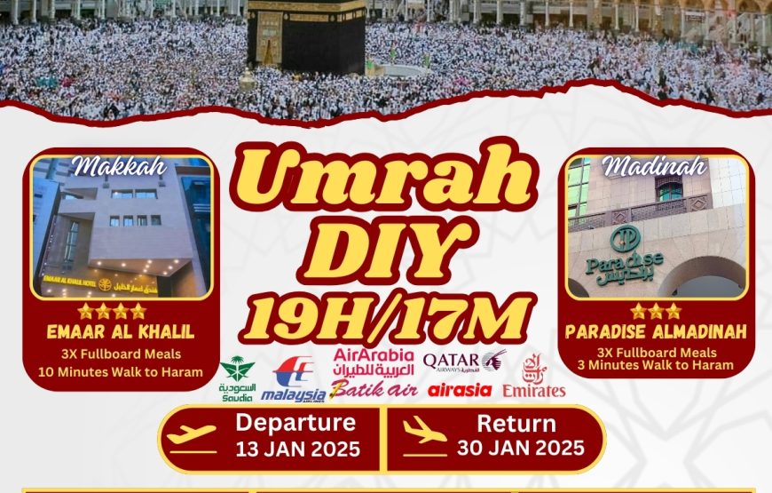 Package Umrah 19H/17M January 2025